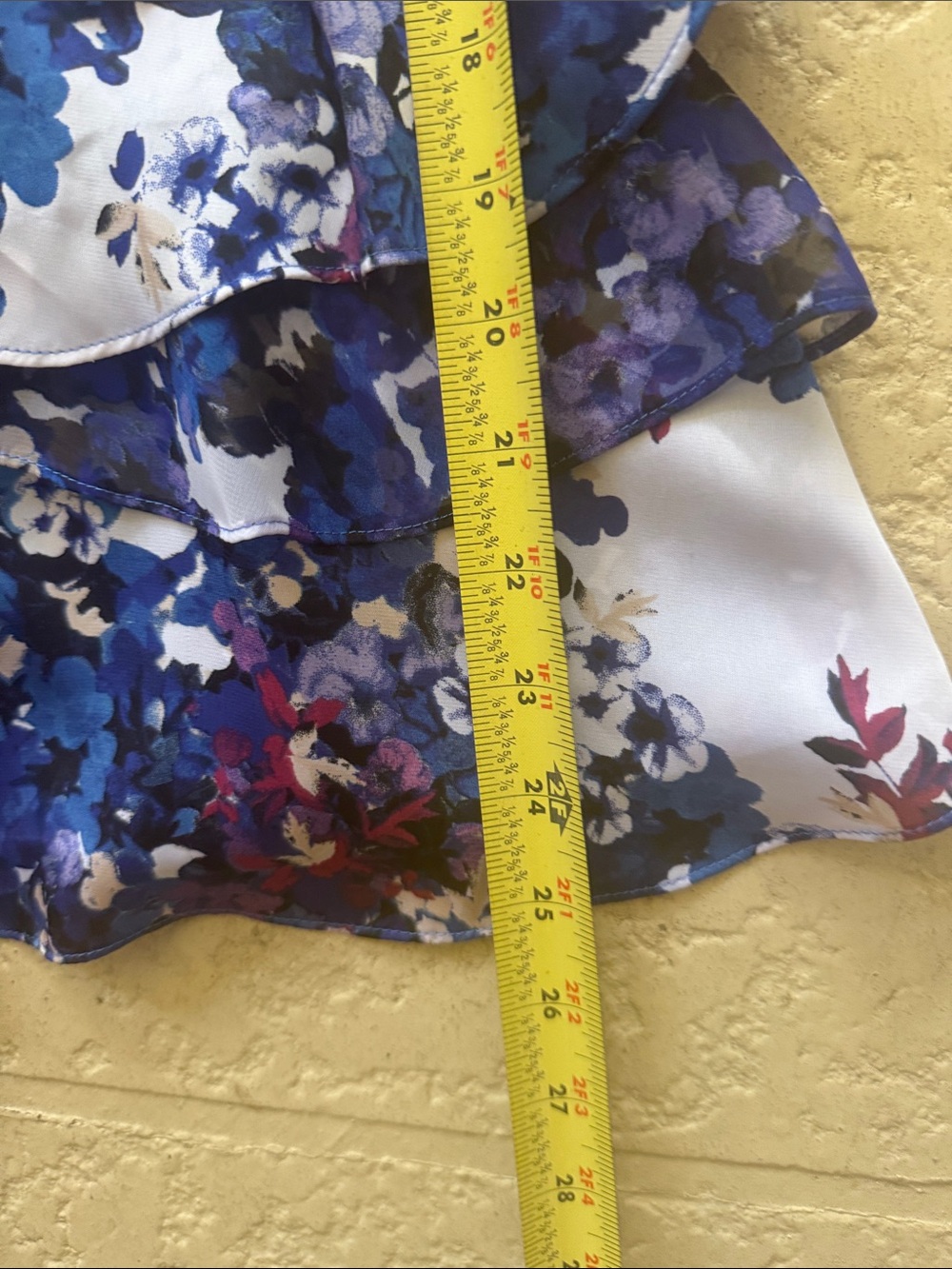 Floral Ruffle Tiered Tank Top - Blue Multi - Picture 4 of 5